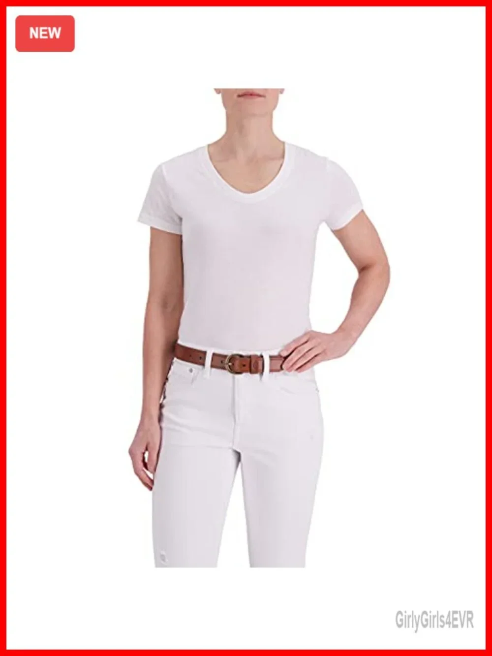 Genuine Leather Belt with Round Harness Buckle